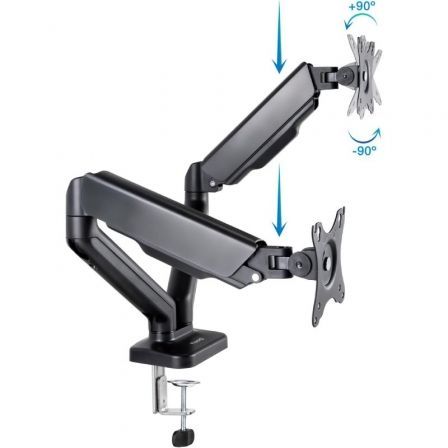 Tooq Soporte de Mesa para 2 Pantallas 17-32 pulgadas, Negro